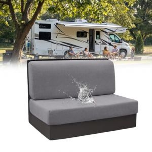 POPUBBY Housse de Coussin de Si&egrave;ge de Caravane, 1 Set &Eacute;lastique Housse Banquette pour Camping-Car Lavable Housses de Coussin Dinette RV, Housses de Si&egrave;ge pour Caravane (Treillis, Gris Clair) (POPUBBY, neuf)