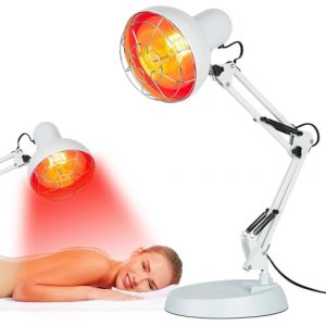 Cozion Lampe Infrarouge Chauffante, 100W Lampe Chauffante Infrarouge Lumi&egrave;re Rouge de la &agrave; Usage Domestique - Blanc Argent&eacute; (CozionEU, neuf)