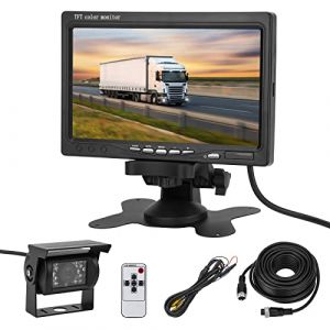 CICMOD Caméra de Recul 7 Pouces TFT LCD Moniteur Système d'aide au stationnement 12V-24V 4Pin étanche 18LED avec Câbles pour RV Camion Remorque (XMTIKO DIRECT, neuf)