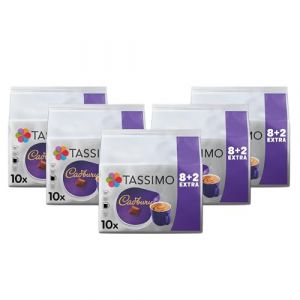 Tassimo Cadbury Lot de 10 dosettes de chocolat chaud (lot de 5, 50 boissons au total) (BDD-BestDoneDeal-FR, neuf)