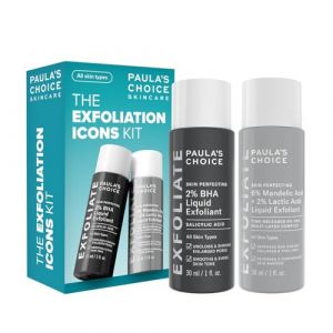 Paula's Choice Kit D'Exfoliants - AHA & BHA Exfoliant Liquide pour une Peau Plus &Eacute;clatante - Aide &agrave; R&eacute;duire les Points Noirs & les Imperfections - avec Acide Salicylique - Tous Types de Peaux (Paula's Choice Europe, neuf)