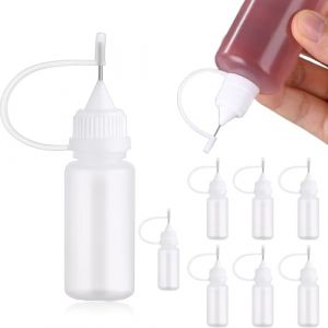 JYNXOR 8 Pi&egrave;ces Flacon Pipette, Flacons Plastique, Flacon Souple, Bouteille de Colle Vide, Bouteille de Pr&eacute;cision, avec Pointe D'aiguille, pour appliquer des colles, des encres ou des peintures, 10ml (SHOPSCAPE INK, neuf)