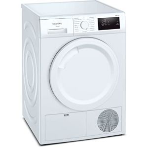 Siemens WT43H003 Sèche-linge à pompe à chaleur pour 7 kg de linge, iQ300, 243 kWh par an, autoDry, programme extérieur, blanc (ZOOM ICI, neuf)
