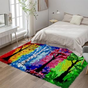 Tehocwiz Kits de Crochet de Loquet Point de Croix Kit Tapis Point Nou&eacute; &agrave; Faire Cr&eacute;Ation de Tapis et Canvas Kit 69 x102 cm Latch Hook Kit de Tapisserie pour Adultes, D&eacute;butants (Tehocwiz, neuf)