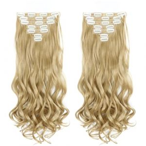 Ensemble De Cheveux &Agrave; Clipser Avec Clips Extensions De Cheveux Synth&eacute;tiques Faux/Faux Cheveux Blonds Eunice Cheveux Longs (Jingqijin, neuf)