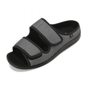 IBLUELOVER Chaussons Diab&eacute;tiques Hommes Femme Sandale de R&eacute;&eacute;ducation Orthop&eacute;dique Pantoufle Sant&eacute; pour &Acirc;g&eacute;es Pieds Enfl&eacute; Gonfl&eacute;e Chaussures de Marche R&eacute;glable Scratch Sandale Et&eacute; Antid&eacute;rapante (IBlueloveruk, neuf)