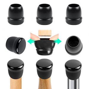 RCHYFEED 24 pcs Embouts pour Pieds de Chaise 21-26 mm avec Fond en T&eacute;flon, Protection Pied de Chaise Rond Silicone Couvre-Jambes de Meuble, Patins en T&eacute;flon 1" pour R&eacute;sistants Rayures et &Eacute;lastique (RCHYFEED-FR, neuf)