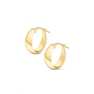 Amberta Boucles d'Oreilles Cr&eacute;oles &Eacute;paisses en Argent Sterling 925 pour Femme: Boucles d'Oreilles Cr&eacute;oles Larges en Or 15 mm (Amberta, neuf)