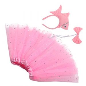 Beaupretty 1 Ensemble Jupe de bandeau de poisson de mer déguisement halloween costume pour halloween accessoires de fête Heaves de fête pour enfants bandeau de poisson rouge polyester rose (lorianca, neuf)
