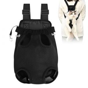 HTTDSLF Sac Transport Chat, Porte Chat Ventral, Sac à Dos de Transport pour Chiens, Respirant, Réglable Sac à Dos, pour Chiot de Petite et Moyenne Taille (HTTDSLF, neuf)