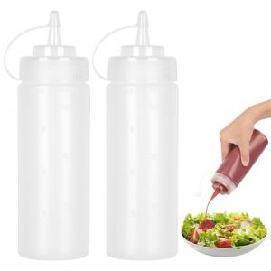 Bouteille &agrave; presser, sauce 500 ml, bouteille &agrave; seringue, huile en plastique, ketchup, sauce soya piquante, huile d'olive (HUIJIAM, neuf)
