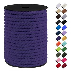 LEREATI Corde Macramé 8mm, 40m Fil Macramé Ficelle Corde Cordon Coton Naturelle, Grosse Corde Douce pour DIY, Porte Plante Mural, Jardin Décoration, Artisanat (Violet Foncé) (LEREATI, neuf)