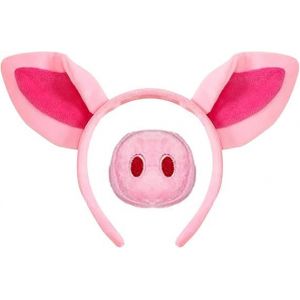 PPGGOPP Ensemble de Costume de Cochon, Bandeau Oreilles de Cochon, avec Oreilles Nez, Serre-têtes Oreilles Cochon, Accessoires de Déguisement Cochon, Deguisement Animaux Enfant, Costume Cochon Enfant (pengpenggo, neuf)