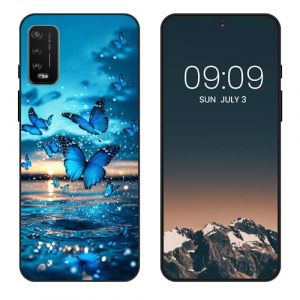 WUACYEAMING Noir Coque pour Wiko Power U10, Haute Qualit&eacute; TPU Silicone Mince Souple Antichoc Bumper avec Papillons Motif Dessin Mat Case (WUACYEAMING, neuf)