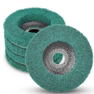 NuoDunco Lot de 5 disques abrasifs à lamelles en fibre de nylon de 11,4 x 2,2 cm - Grain 180 - Pour enlever la rouille et nettoyer (BaiNuo, neuf)