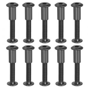 PATIKIL M6 x 30 mm Vis Chicago à Tête Hexagonale, 20 Ensembles Vis de Fixation pour Boulons, Écrous à Tête Creuse, pour Scrapbooking, Ceinture, Album Photo, Réparation de Meubles, Noir (PATIKIL UK, neuf)