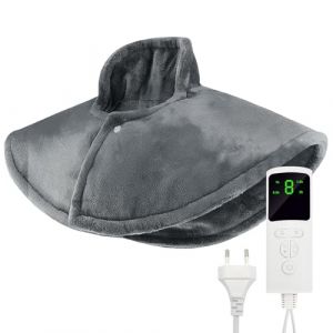 Coussin Chauffant Cervicales, Chauffe cou Cervicales &Eacute;paules R&eacute;glage de la Temp&eacute;rature &agrave; 9 Niveaux et R&eacute;glage de la Dur&eacute;e &agrave; 4 Niveaux, Cape Chauffante Amovible et Lavable (SIA REHAF, neuf)