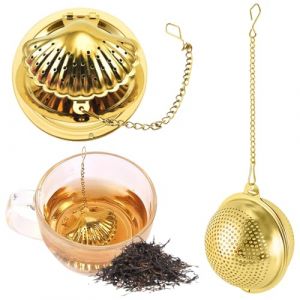 THQAE 2 Boules à Thé, Infuseur Thé en Acier Inoxydable 5 x 5 cm, Passoire à Thés avec Chaîne et Plateau, Pince à Tamis à Mailles Fines, pour Infuseur Tasse, Épices et Assaisonnement (ProTechika OÜ, neuf)