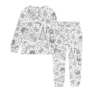 Pyjama pour Enfant A Colorier Ensemble De V&ecirc;tements Maison Peints DIY Peint &agrave; la Main Ensemble Pyjama Ensemble Deux Pi&egrave;ces Pyjama Haut &agrave; Manches Longues et Pantalon Colorier Pyjama pour Fille Garcon (jijuii, neuf)