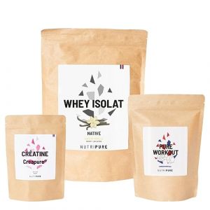 Nutripure | Pack Prise de Muscles | Whey Isolate Native + Créatine Monohydrate Poudre + Pre Workout (EAA, BCAA) | Idéal pour Musculation, Prise de Masse Musculaire, Fatigue Musculaire | Goût Vanille (NUTRIPURE, neuf)