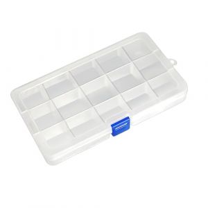 Qualsen Boite Rangement Plastique Boite a Bijoux Casier Rangement Boite de Rangement Plastique Ajustable à Usages Multiples Petite Boite Plastique (15 Compartiments x 1, Transparent) (QualitysenseUK, neuf)