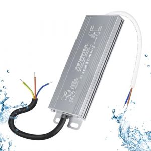 OFFCUP Transformateur 60W 24V LED Pilote, 36-100V AC à12V DC Tension Constante Etanche IP67 Adaptateur Alimentation 8,3A pour CCTV Ampoule à Bande Lumineuse LED MR16 G4 G4, GU5.3, MR11 (HOOCHE, neuf)