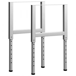 Pied d’établi, Support Table de Travail Cadres d'établi réglables 2 pcs Métal 55x(69-95,5) cm Gris (Caralea, neuf)