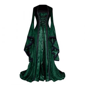 G&eacute;n&eacute;rique Robe Medievale Femme Renaissance Gothique M&eacute;di&eacute;vale Costume Femmes Moyen Age Robes Manches Trompette Halloween Cosplay D&eacute;Guisement Carnaval Victorien M&eacute;di&eacute;vale Dress Grande Taille Pas Cher (⭐⭐⭐⭐⭐5.0 Yaair-OEF, neuf)