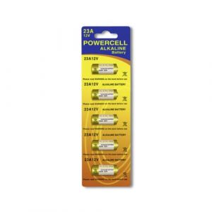POWERCELL Lot de 5 piles alcalines 23 A 12 V A23 MN21 MN23 L1028 V23GA LRV08 8LR932 pour télécommandes portail capteurs anti-vol alarme sonnette (Wall-Mall, neuf)