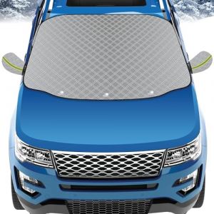 GADLANE Couverture Pare Brise Voiture Hiver - Bache Pare Brise Anti Givre, Magnétique, Pliable, Extra Épaisse, Protection Pare Brise Hiver pour Le Gel, la Glace, la Neige, Le Soleil - 153 x 127cm (JOVELA FR, neuf)