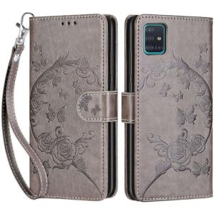 Coque pour Samsung Galaxy A51, Coque Samsung Galaxy M40S, Etui Protection Housse Premium Cuir de Portefeuille en Fermeture Magn&eacute;tique Flip Case pour Samsung Galaxy A51 / Galaxy M40S Coque (Gris) (DIKAS, neuf)