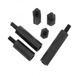 20/50pcs entretoise en Nylon M2 M2.5 M3 M4 M5 m&acirc;le &agrave; femelle entretoise hexagonale en Nylon noir(5mm,M2.5 50pcs) (Zhuo Rong store, neuf)