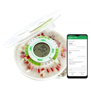 D&eacute;mence pilulier pour les aidants, &eacute;lectronique automatique, avec fonction de rappel, verrouillable, grand format, 7 jours, 14 jours, semaine, mois, 9 alarmes, avec notifications, DoseControl (DoseControl, neuf)