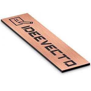 Plaque boite aux lettres personnalisable dimension 100 x 25 mm aspect CUIVRE BROSS&Eacute; - Plastique PVC Acrylique - r&eacute;sistant aux intemp&eacute;ries et aux UV - autocollante adh&eacute;sive au verso produit (Ideevecto, neuf)