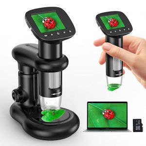 Microscopes IMICHI Microscope pour Enfants avec écran LCD 1000X Grand grossissement Image Claire, Compartiment à Insectes Unique pour Enfants, Microscope numérique Portable (Mikroskop, neuf)