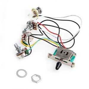 ruiruiNIE 5-Way Switch 250k Pots Boutons Wiring Harness Pickup pour Strat Stratocaster Guitare (QR-ONCES, neuf)
