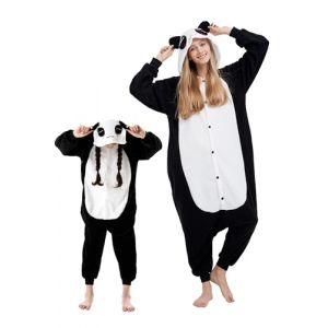 DarkCom Panda Onesie pour Enfants et Adultes,V&ecirc;tements de Nuit Combinaison Parent-Enfant Cosplay Animal Halloween Kigurumi Costume Pyjama de No&euml;l 10-11 Years (DarkCom-fr, neuf)