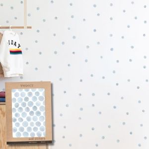 TRESXICS Stickers Muraux Enfants Aquarelle à Pois, 100 pièces, Décoration Chambre Bébé Original et Résistant, Effet Papier Peint Adhesif Mural, Application Facile et Amovible (Bleu) (TRESXICS, neuf)