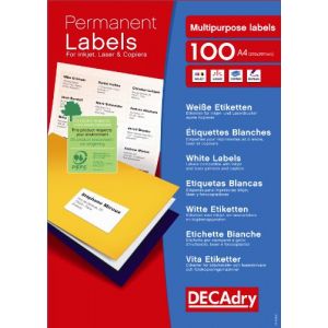 Apli DECAdry Boîte de 2100 Etiquettes multi-usage 70 x 42,4 Blanc (Stock Bureau Maison Bien-être, neuf)