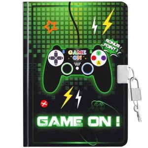 WERNNSAI Journal de Jeu pour Enfants - Cahier Lumineux pour Garçons Enfants École A5 Cadenas et Clés Bloc-notes Ligné pour l'école Carnet de Notes cadeau d'anniversaire ou de Noël (Nuoly, neuf)