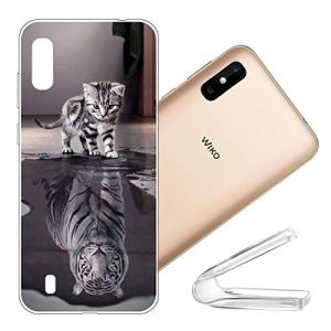 vingarshern Coque WIKO Y81 Housse Cover Anti Choc Protection,Ultra Fine Bumper Case &Eacute;tui Wiko Y81 Coque en Silicone Souple Back Couverture,Chat-05 (YOUKARSHERN, neuf)