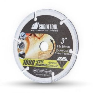 SHDIATOOL Disque &agrave; d&eacute;couper diamant 75MM pour m&eacute;tal, disque &agrave; d&eacute;couper pour barres d'armature, acier, fer et INOX avec al&eacute;sage 10mm (SHDIATOOL, neuf)