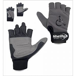 Shelly Gants de fauteuil roulant - En cuir véritable - Respirants - Rembourrés - Avec poignée antidérapante - Légers (Shelly Sports Ltd, neuf)