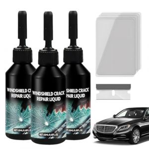 Kit Reparation Pare Brise, Colle Pare Brise Voiture Brise de Voiture R&eacute;paration Pare Brise, Kit de R&eacute;paration de Verre Fissur&eacute;, Toile D'araign&eacute;e, &eacute;toile, Entaille, Croissant de Lune Demi Lune (3pcs) (ComedyKing, neuf)