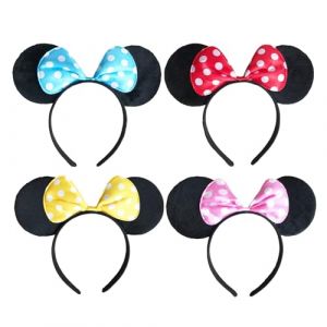 GWAWG 4 Pcs Bandeaux d'Oreilles Mickey Mouse Oreilles Minnie Novelty Accessoire de f&ecirc;te d'Anniversaire Accessoires de Cosplay pour les Enfants et les Adultes (GWAWG, neuf)