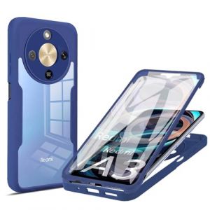 YUEQIAN Coque pour Honor Magic 8 Lite 5G/Magic8 Lite, Protection D'&eacute;cran Int&eacute;gr&eacute;e Housse Antichoc Militaire Double Face, Case Bumper Anti-Rayures en Silicone Transparent &agrave; 360&deg;. Bleu (YUEQIAN-EU, neuf)