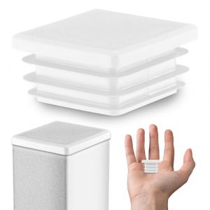 EMFA Bouchon Tube Carr&eacute; 10x10 mm Blanc &ndash; Embout &agrave; Lamelles en Plastique &ndash; Capuchon 1x1 cm &ndash; Lot de 50 (EMFA GmbH, neuf)