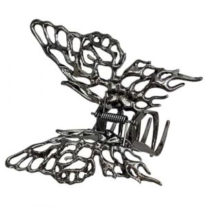 Mikikit Pince &agrave; Cheveux Grand Mod&egrave;le Forme Griffe M&eacute;tallique Noire, Accessoire Cheveux Femmes et Filles, Clip de M&acirc;choire Solide pour Coiffure, Maintien Confortable pour Usage Quotidien (Famidago, neuf)