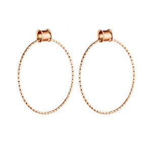 Beydodo Tunnel Oreille 12mm, Ecarteur Oreilles Acier Chirurgical 2 Pi&egrave;ces Oreille Tunnel avec Pendentif Big Hoop (BeyDoDo, neuf)