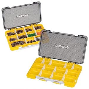 QualyQualy 4 Pi&egrave;ces Bo&icirc;te &agrave; P&ecirc;che Bo&icirc;te de Rangement &eacute;tanche en Plastique P&ecirc;che Accessoires Bo&icirc;tes de Rangement &agrave; 10 Compartiments pour App&acirc;ts de P&ecirc;che pour Leurres (Jaune, 2 Pi&egrave;ces) (FUSANG Ltd., neuf)